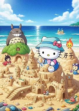 Hello Kitty and Totoro Beach Day