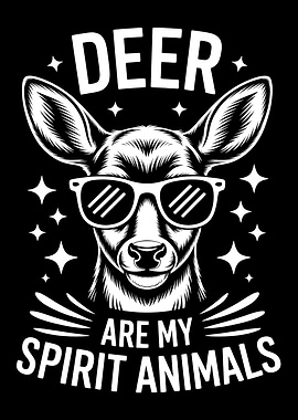 Deer Spirit Animal Graphic Art