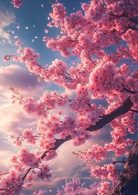 Cherry Blossom Tree in Full Bloom