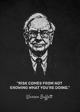 Warren Buffett Risk Quote Portrait