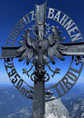 Zugspitze Summit Cross with Eagle