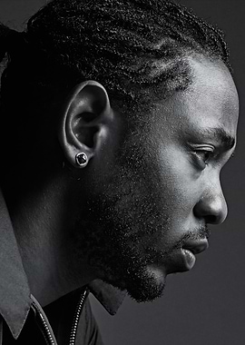 Kendrick Lamar Black and White Portrait
