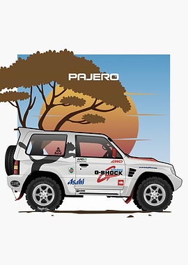 Mitsubishi Pajero Rally Car Illustration