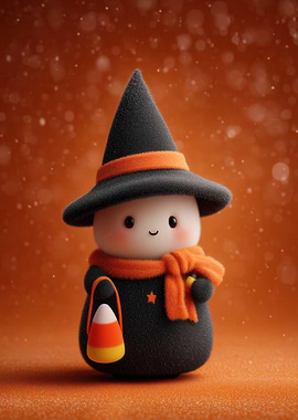 Cute Halloween Witch Character