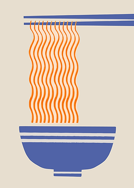 Minimalist Ramen Bowl Illustration