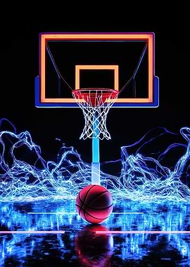 Neon Basketball Court