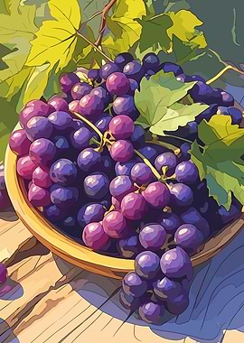 Bowl of Grapes Still Life