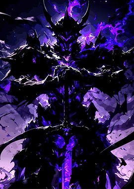 Dark Knight with Purple Energy