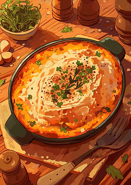 Delicious Shepherd's Pie Illustration