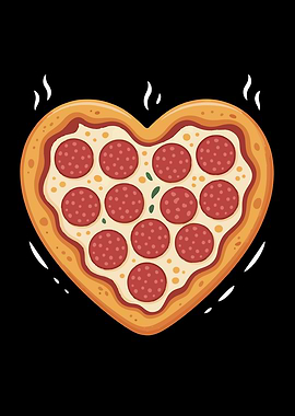 Heart Pizza Food Lover