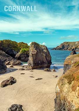 Cornwall, United Kingdom beach landscape Kynance Cove