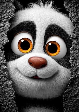 Cartoon Skunk Peeking Through a Hole