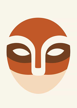Abstract Face Illustration in Earth Tones
