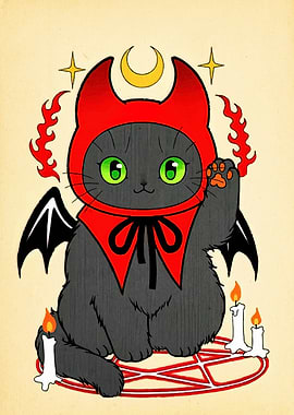 Devil Cat Illustration