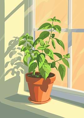 Potted Plant by the Window