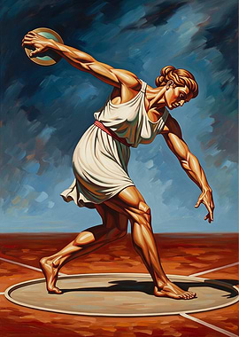LA LANCEUSE DE DISQUE (The Discus Thrower) - Original Art Deco Artwork