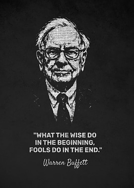 Warren Buffett Wise Quote Portrait