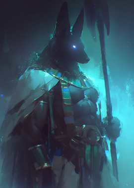 Anubis in Turquoise Hues