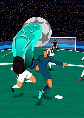 Soccer Player Kicking Ball Illustration