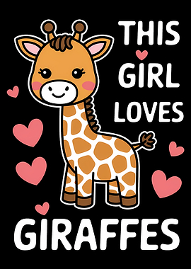 This Girl Loves Giraffes Cartoon