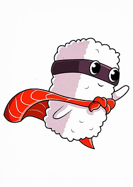 Sushi Superhero Cartoon Character