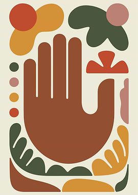 Abstract Hand with Geometric Shapes