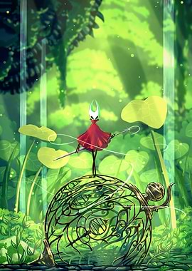 Hornet in Greenpath - Hollow Knight