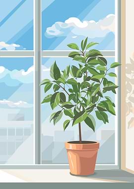 Potted Plant by the Window