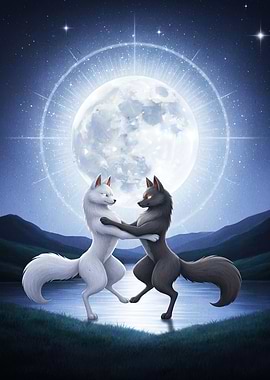 Dancing Wolves Moonlight