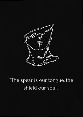 Minimalist Warrior Achilles Quote Art