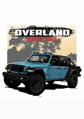 Overland Adventure Jeep Illustration