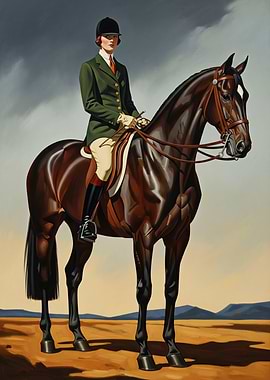LA CAVALIÈRE (The Horsewoman) - Original Art Deco Artwork