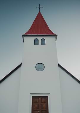 White Church with Red Roof