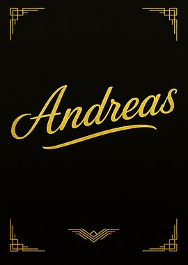 Andreas Name Art Deco Autograph Style
