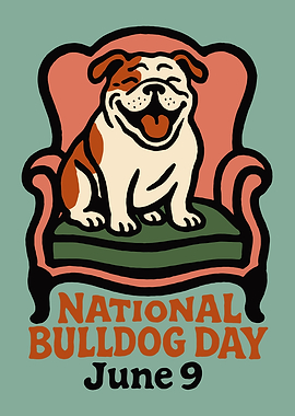 National Bulldog Day Illustration