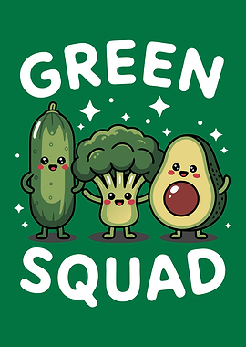 Green Squad Cartoon Vegetables