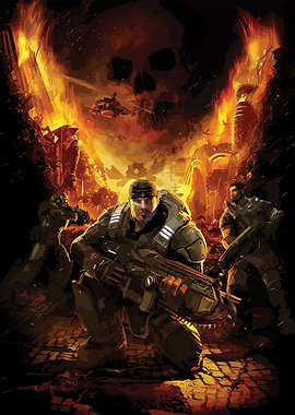 Gears of War: Fiery Battle Scene