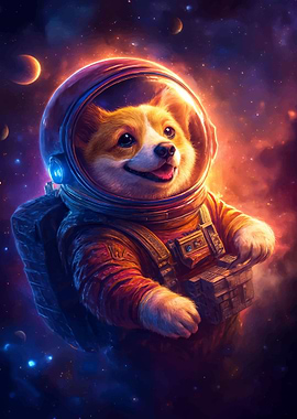 Corgi Astronaut in Space