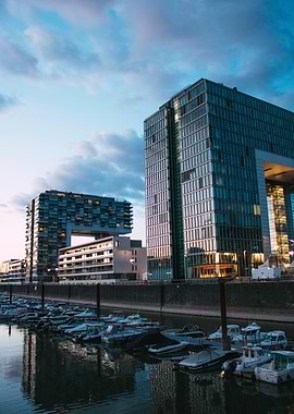 Modern architecture by the water