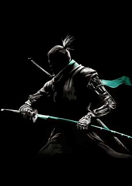 Dark Ninja Warrior with Swords