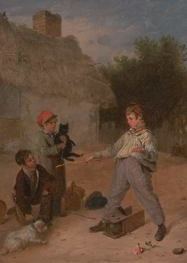 Boys with Animals in a Landscape