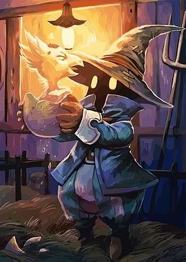 Vivi and Chocobo Chick Illustration