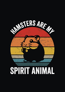 Hamsters are my spirit animal Retro Design
