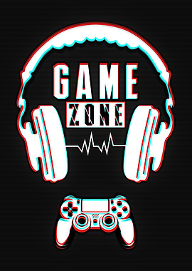 Game Zone Headphones and Controller Art