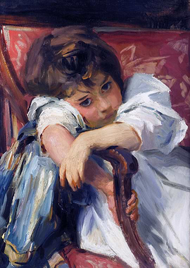 Girl in Armchair Painting