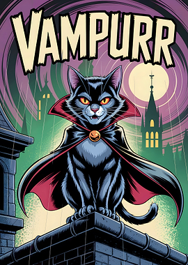 Vampurrr: Vampire Cat Comic Art