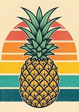 Retro Pineapple Art