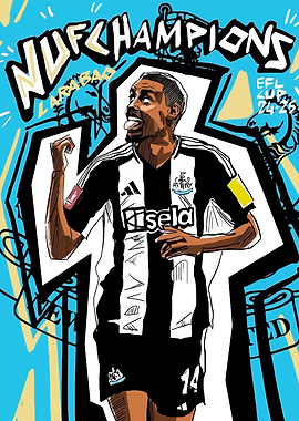 Alexander Isak Newcastle United Champions Football Illustration