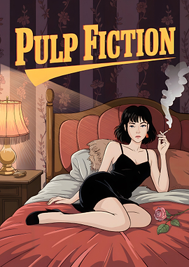 Pulp Fiction inspired bedroom scene