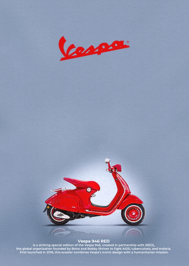 Red Vespa 946 Scooter Advertisement